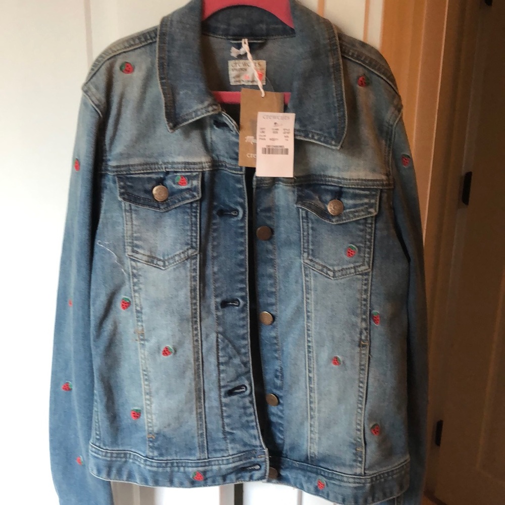 Crewcuts girls strawberry jean jacket